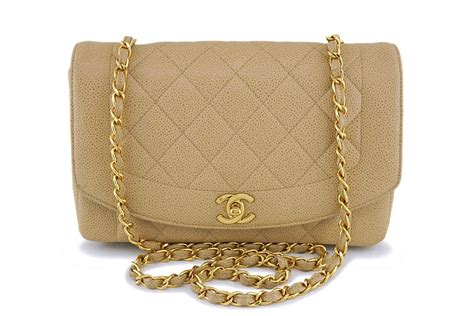 chanel diana bag caviar beige|Chanel Diana Bags .